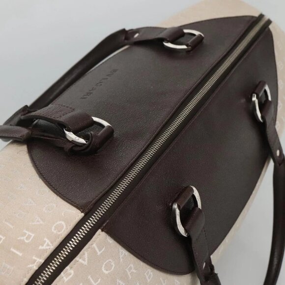 BVLGARI Logo Mania Tote Bag Canvas Beige - Picture 7 of 14